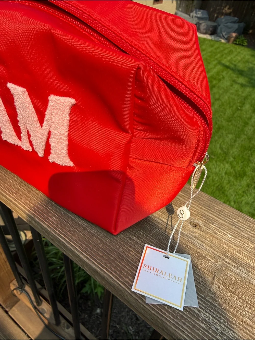 Shiraleah Red 'GLAM' Cosmetic Pouch